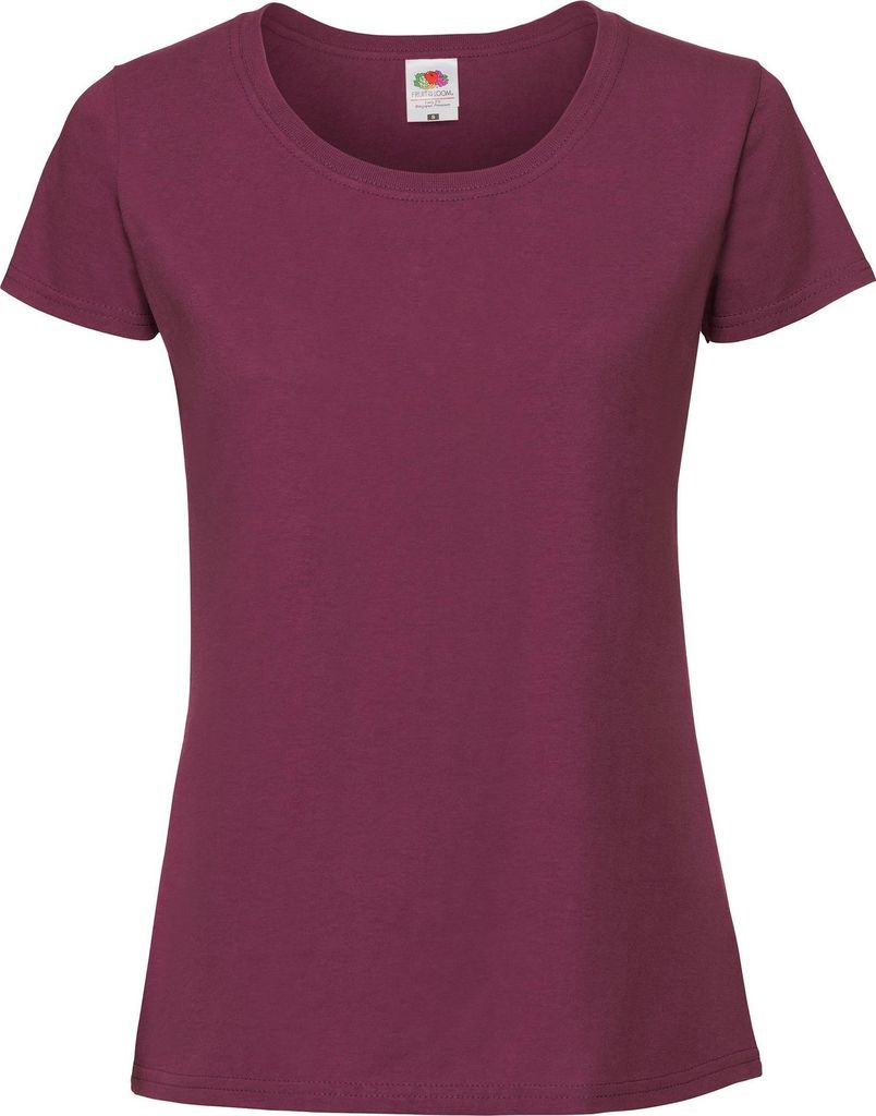 Fruit of the Loom - "Iconic 195 Premium" T-Shirt für Damen FK2664 (XXL) (Burgunderrot)