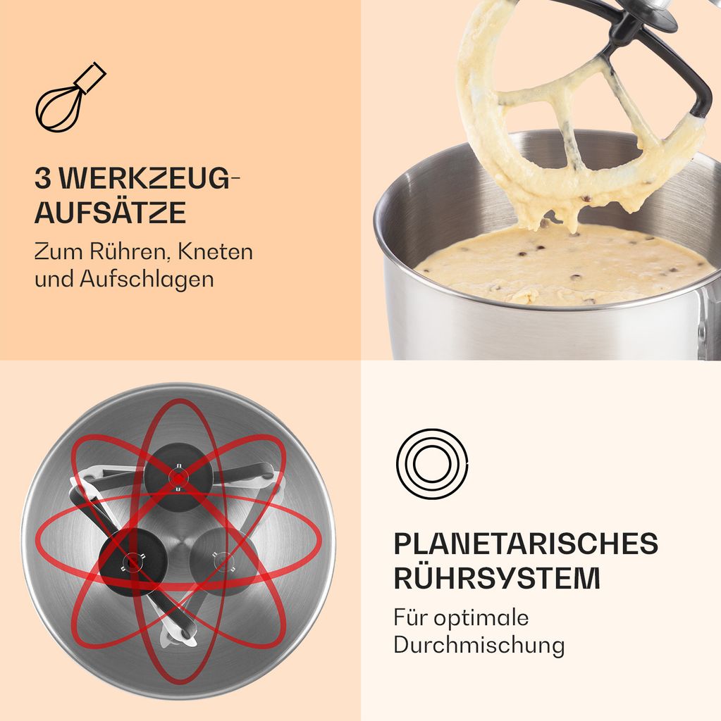 Klarstein Küchenmaschine, Knetmaschine mit 5L Schüssel, Produktbild 2