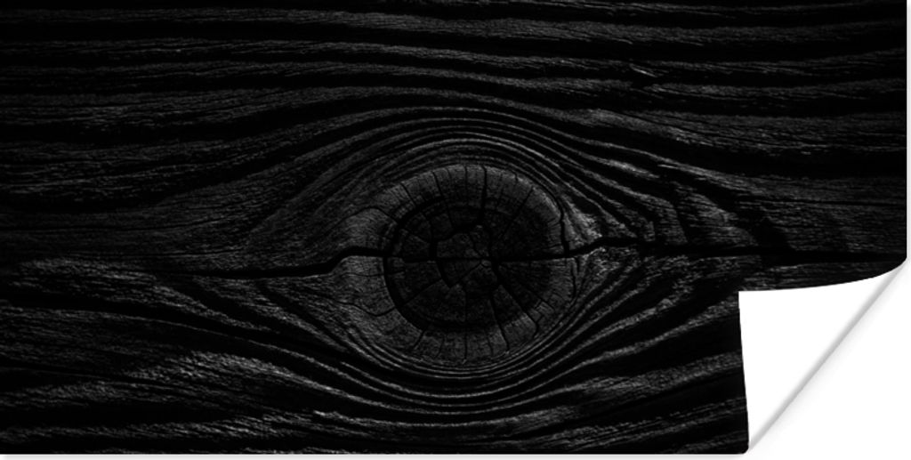 MuchoWow Poster Holz - Schwarz - Weiß - Design - Strukturen 40x20 cm - Poster für die Wand - Poster Schlafzimmer