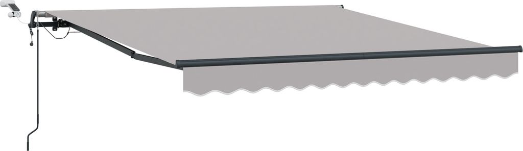 Eleganten-Stil Automatische einziehbare Markise mit LED Hellgrau 350x250 cm - Markisen DE54719