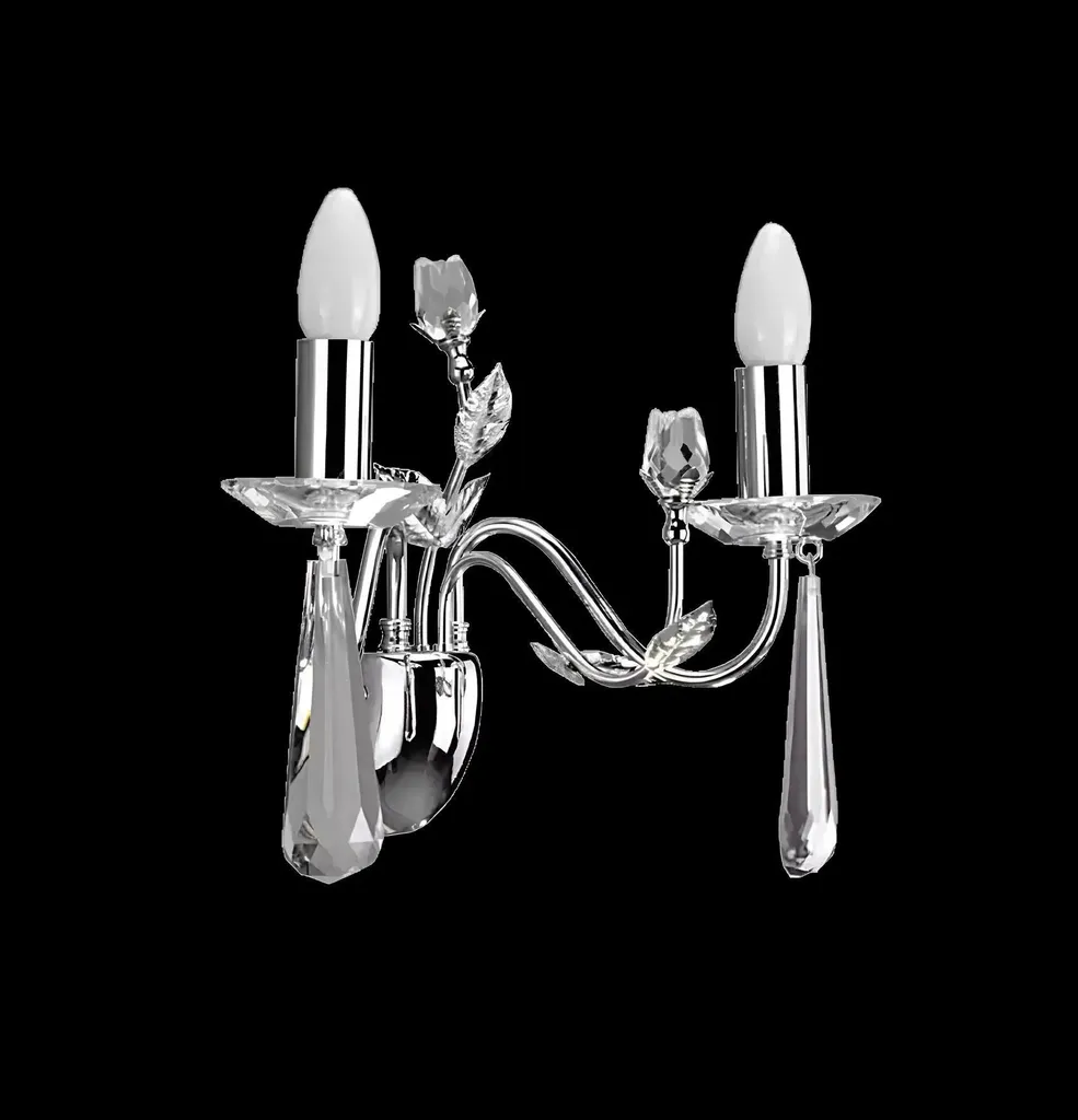 Lampe murale lustre couronne en cristal argenté Luminaire luxe G9