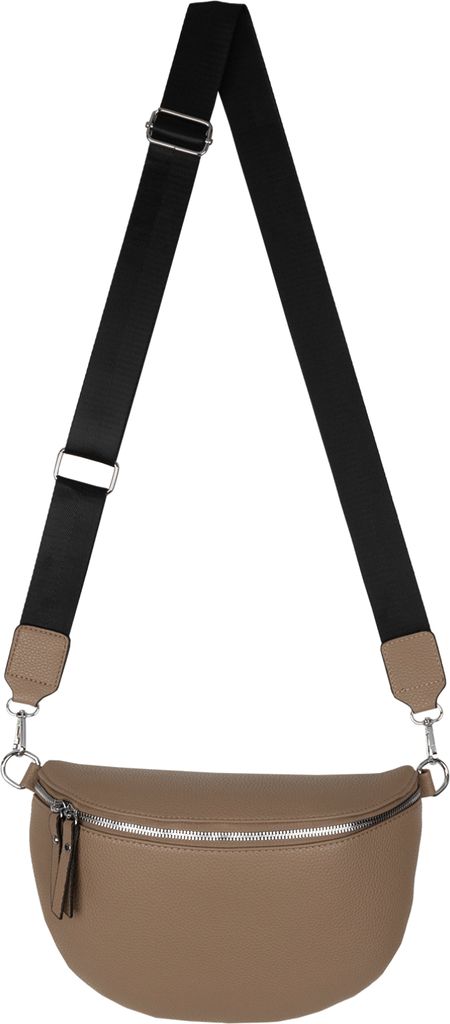 Bauchtasche Umhängetasche Crossbody-Bag Hüfttasche Kunstleder Italy-Design KHAKI (22415)