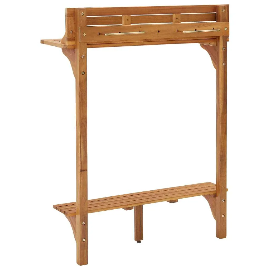 Tavolo Bar Balcone Legno Acacia 90x37 cm - Il Top per il Tuo Aperitivo - 5