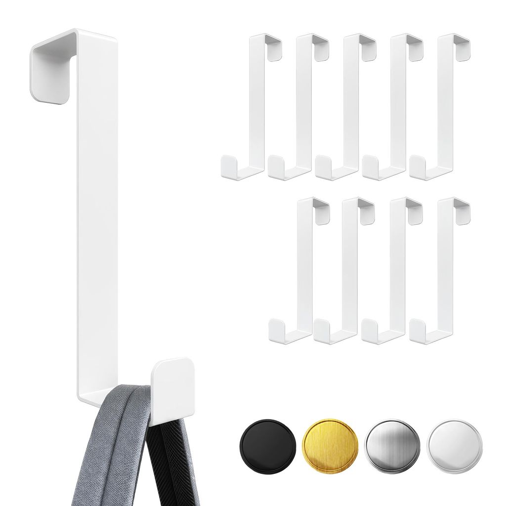 Aurelia Home Türhaken zum Aufhängen, 10er Set, Fb. Weiß - Produktbild 