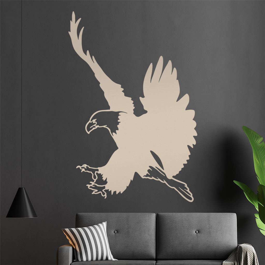 KIWISTAR Adler - Angriff Maus Hase Auge Wandtattoo in 6 Größen - Wandaufkleber Wall Sticker - Dekoration, Küche, Wohnzimmer, Schlafzimmer, Badez...