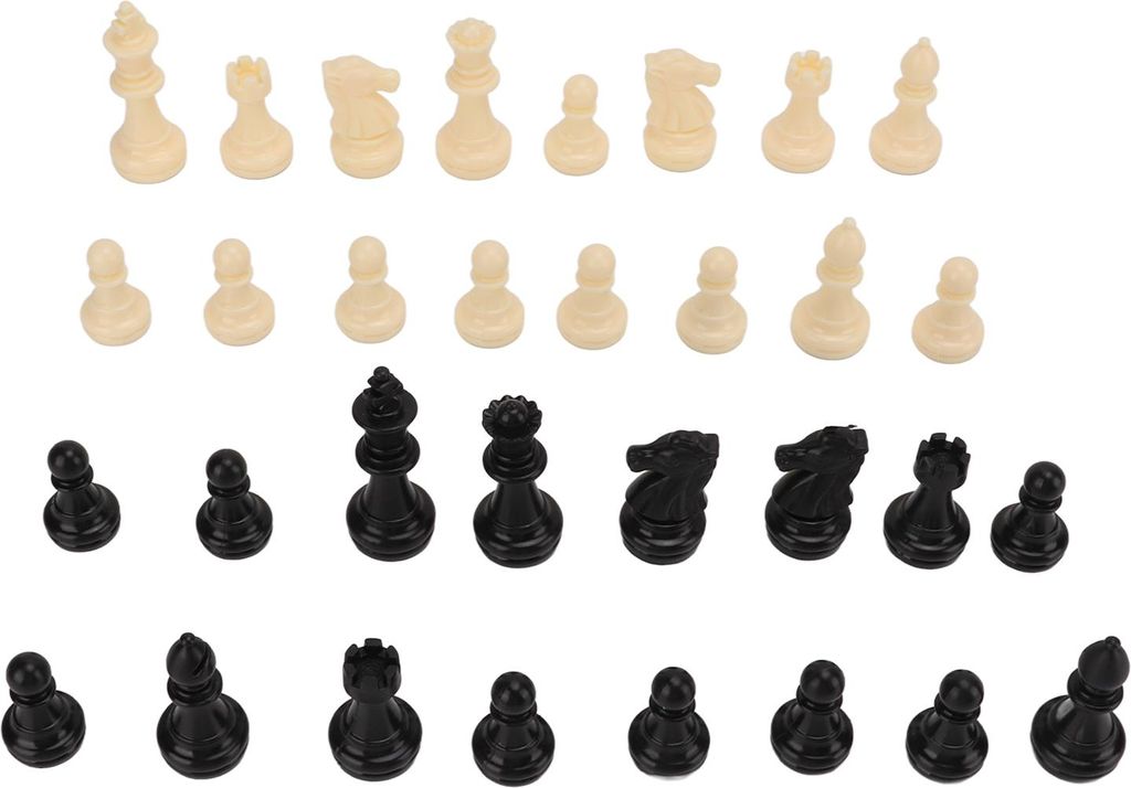 Schachfiguren aus Kunststoff, nur 65 mm hoch, Schachfiguren für Familientreffen, Picknick, Camping
