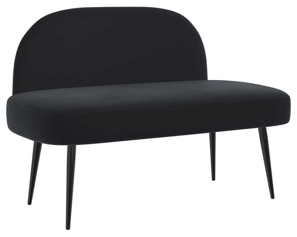 vidaXL Banc rembourré avec dossier Noir 110 x 60 x 76 cm Image du produit 