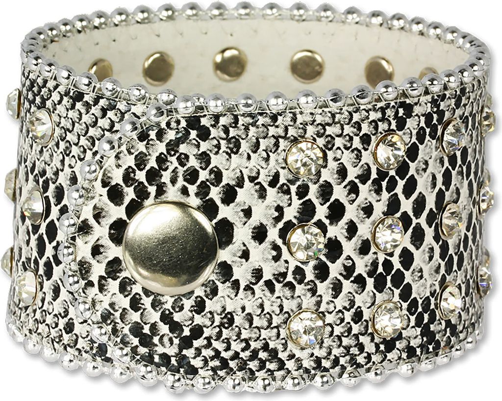 SilberDream Armband Leder Armschmuck schwarz Zirkonia Damen Frauen LAP229S
