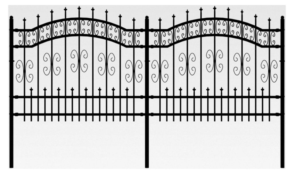 Gartenzaun aus Metall mit Speerspitzen, dekorative Zaunelemente für Hunde, Landschaftszaun für Hof und Terrasse, Schwarzstahl