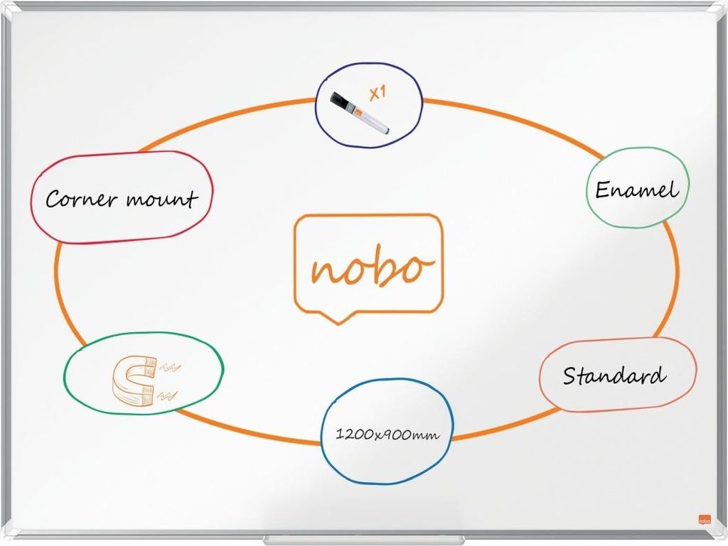 Nobo - Whiteboard Nobo Premium plus 1200x900mm Emaille | 1 Image du produit 