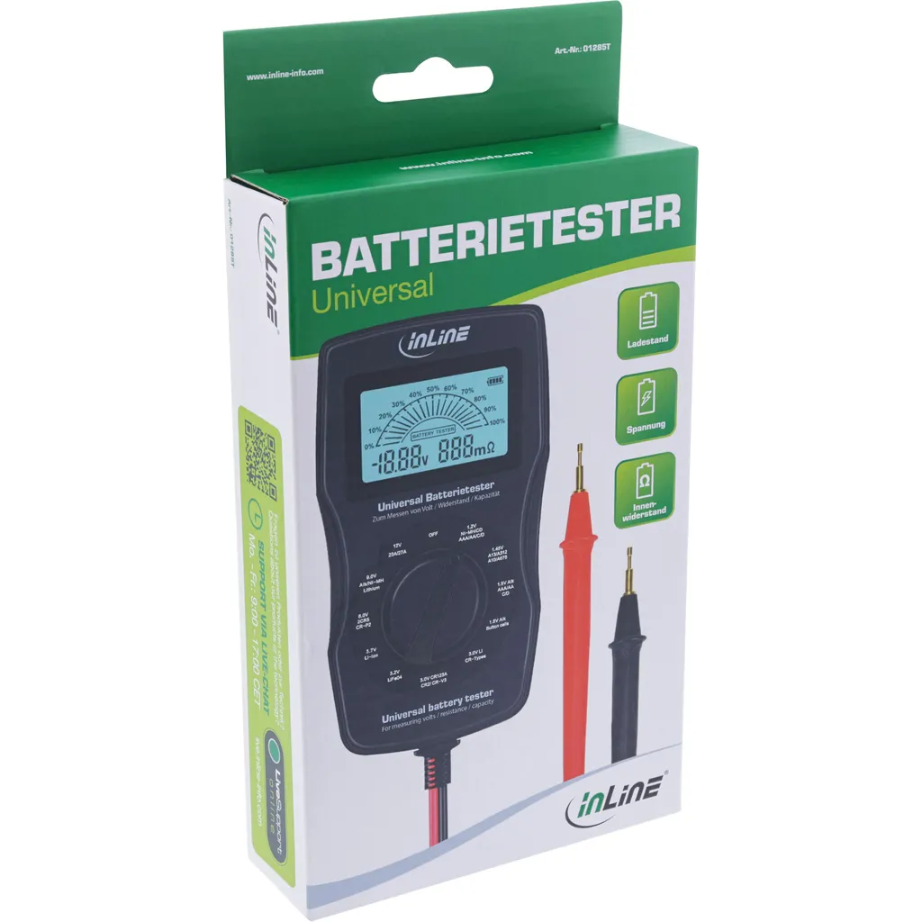 Testeur de piles LCD multifonctions InLine avec diagnostic instantané - 4