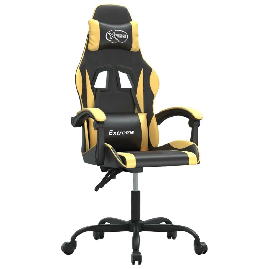 Sedia Gaming Girevole Ecopelle Nera Oro - Offerta Prezzo Qualità