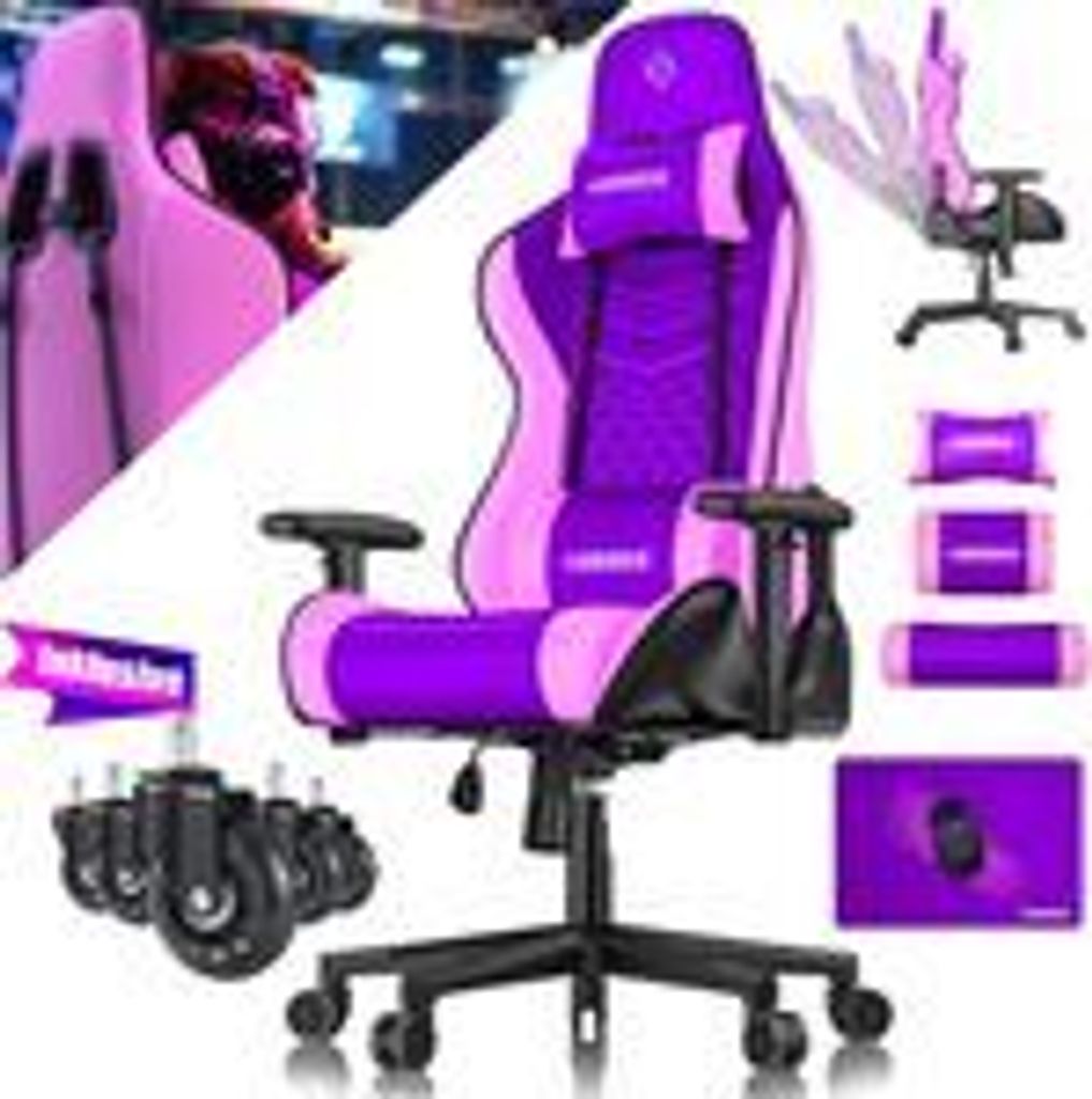 KESSER® Gamingstuhl mit Kopfstütze & Lendenkissen Produktbild 