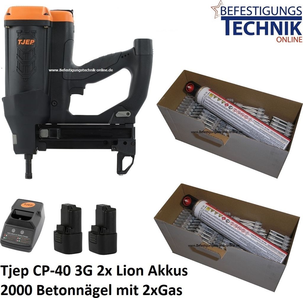 TJEP CP-40 GAS 3G Akku Betonnagler 15-40mm + Betonnägel Produktbild 