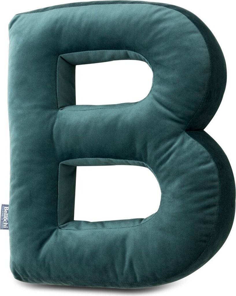 Dekoratives Kissen Buchstabe B Tiefgrün