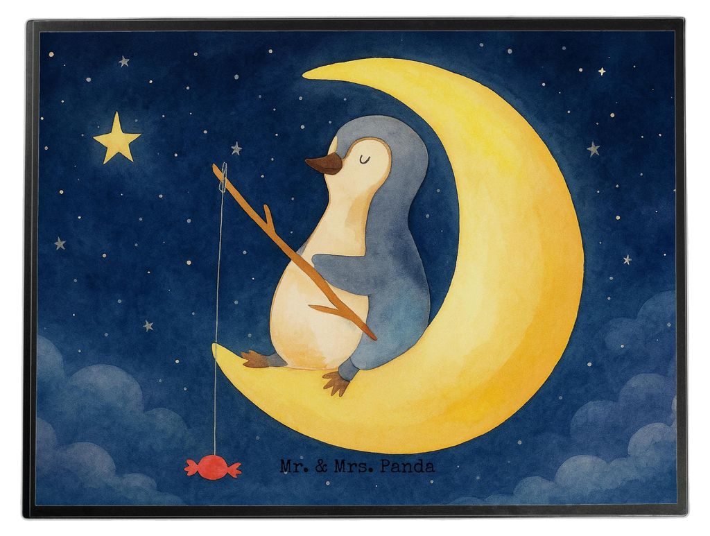 Mr. & Mrs. Panda schreibtischunterlage Pinguin Mond Design - Weiß - Geschenk, Tischunterlage, Spruch, bastelunterlagen, Süßigkeiten, Erschöpft,...