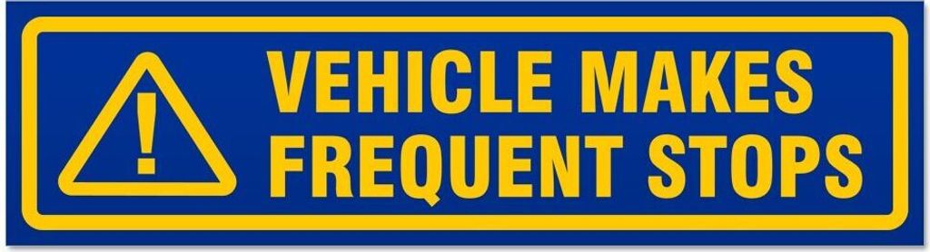 Kiwistar - Autoaufkleber - Blau - 20 x 5,3 cm - Vehicle Makes Frequent Stops - Hinweis Aufkleber Sticker für Auto, Kfz, Fahrrad, PKW, LKW