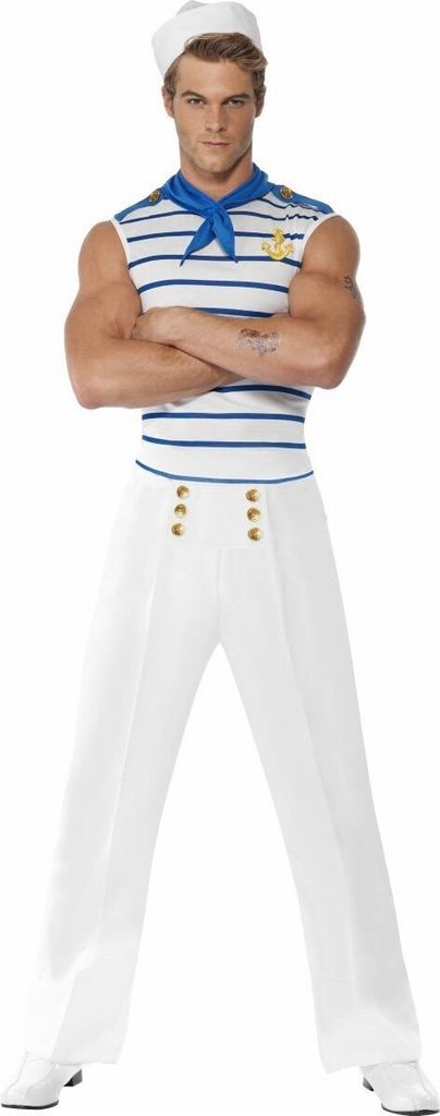 A man wearing a sailor costume.
