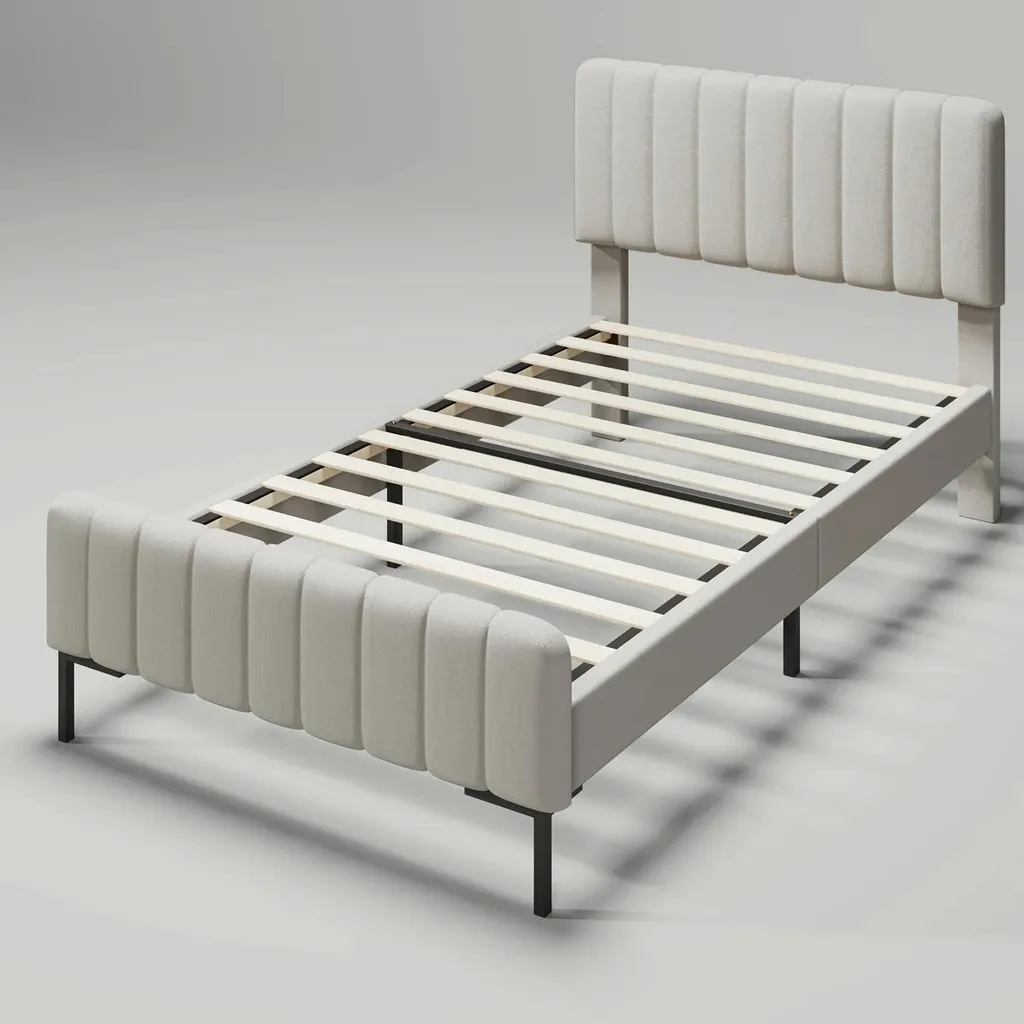 Lit une place 90x200 cm Gris clair idéal pour chambre ado ou studio