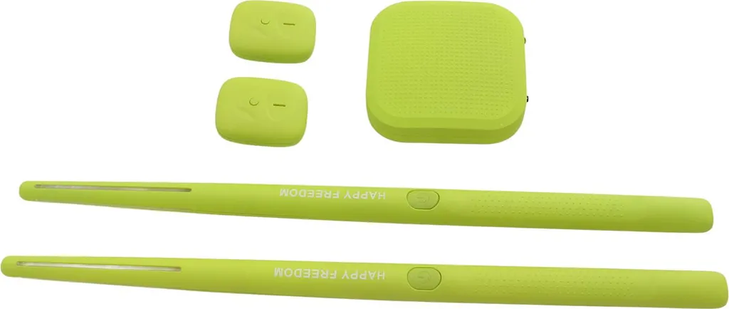 Batterie virtuelle connectée avec capteurs 3D couleur vert néon - 3