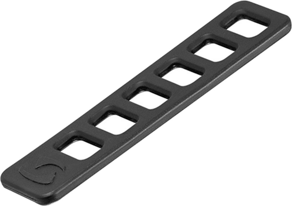 A black silicone replacement bracket for a bicycle light.