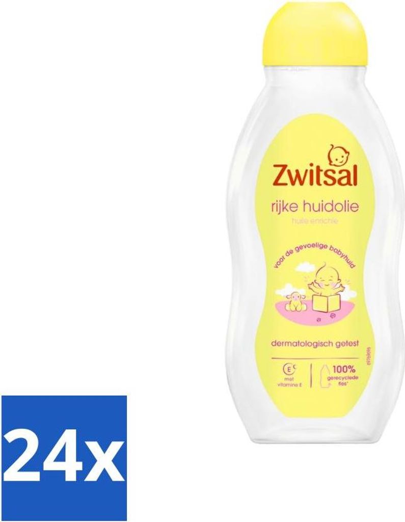 Zwitsal – Babypflege – Reichhaltiges Avocado-Hautöl – Für empfindliche Babyhaut – 200 ml - Vorteilspack - 24 Stücke