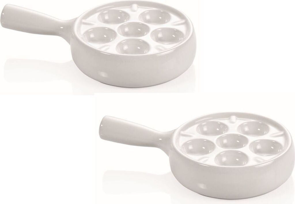Schneckenpfanne weiß mit Stielgriff 2er Set Produktbild 
