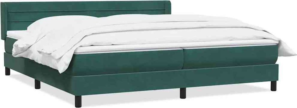 Boxspringbett mit Matratze Dunkelgrün 180x220 cm Samt