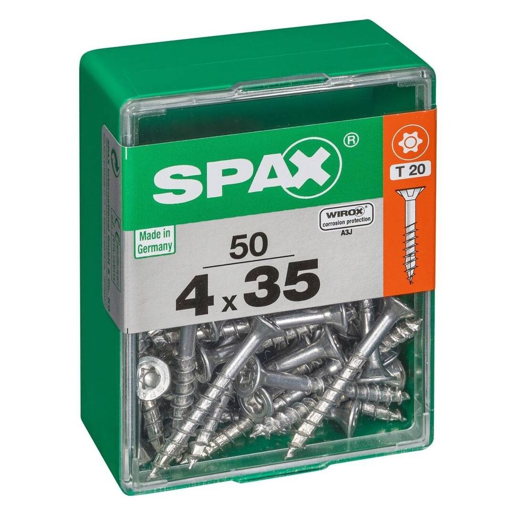 50er-Pack SPAX-Stahlschrauben mit flachem Senkkopf, Produktbild 