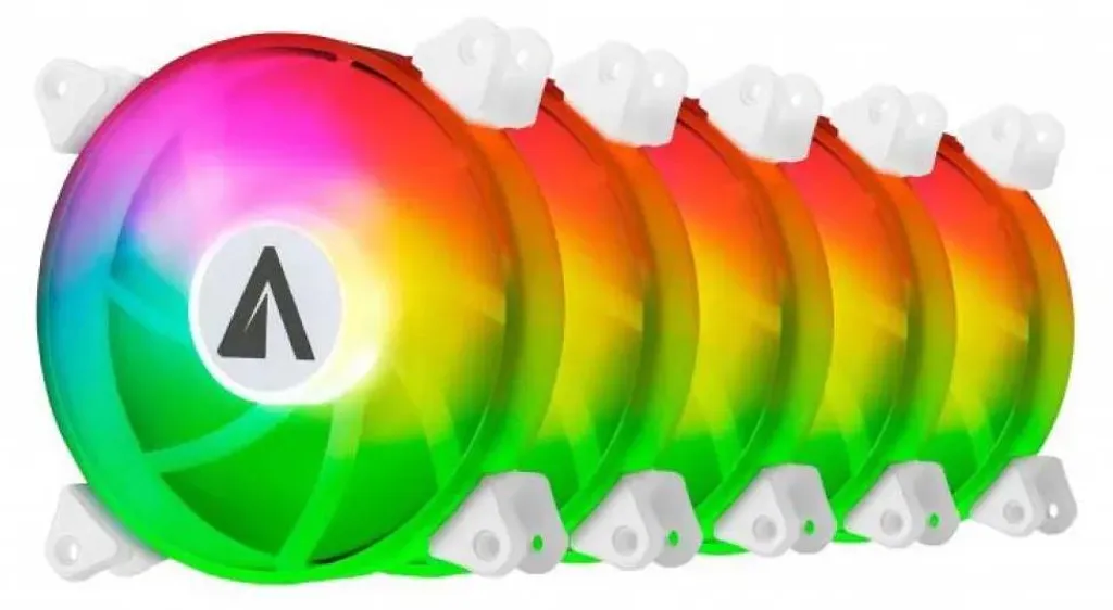 Pack de 5 Ventilateurs 120mm ARGB Blanc ABYSM Arc Light pour Boîtier