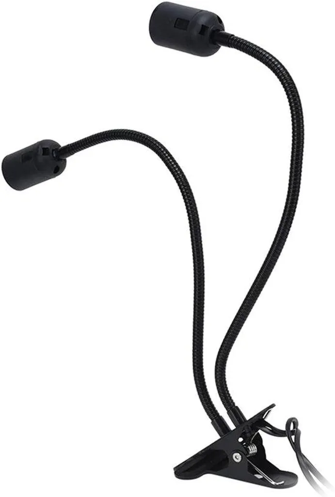 Lampe articulée 360° à pince noire double tête avec interrupteur