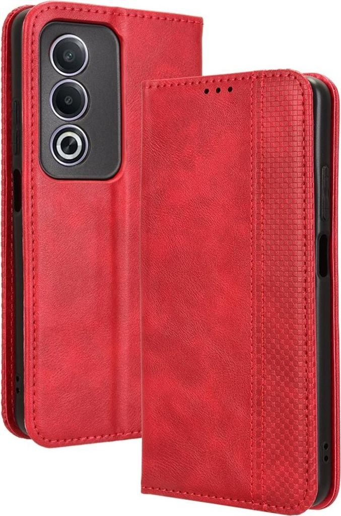 OPPO A80 Hülle - Coverup Vintage Style Klapphülle - Rot