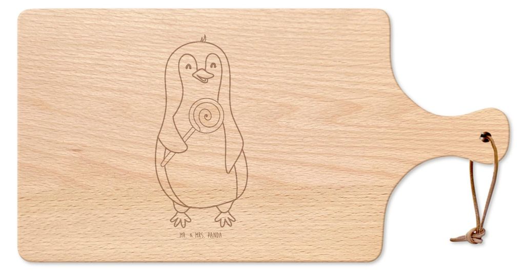 Mr. & Mrs. Panda Käsebrett Pinguin Lolli - Transparent - Geschenk, Holzbrett, Süß, Heißhunger, Frühstücksbrett, Frühstücksbrettchen, Rebell...