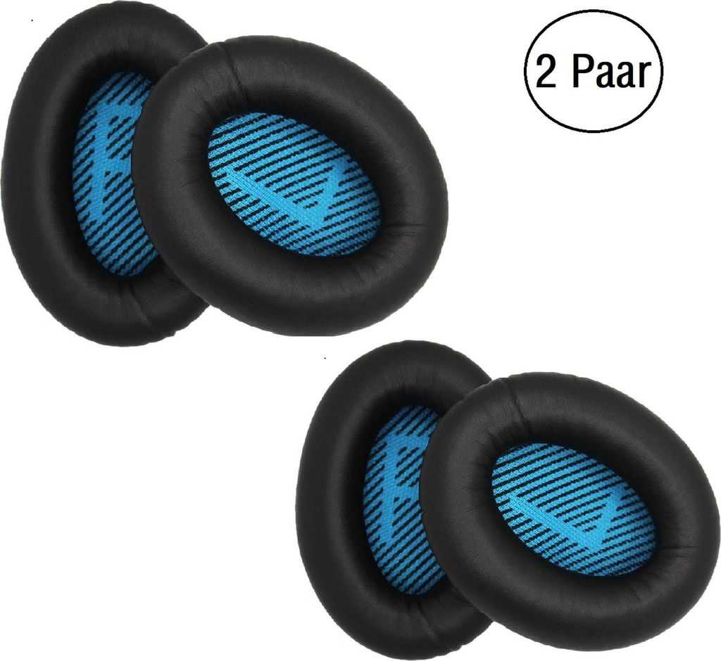 4x Ohrpolster für Bose QuietComfort QC15 QC25 QC35 Over Ear-Kopfhörer Ohrenschützer-Kissen Proteinmaterial, 2 Paar Ersatz-Ohrpolster