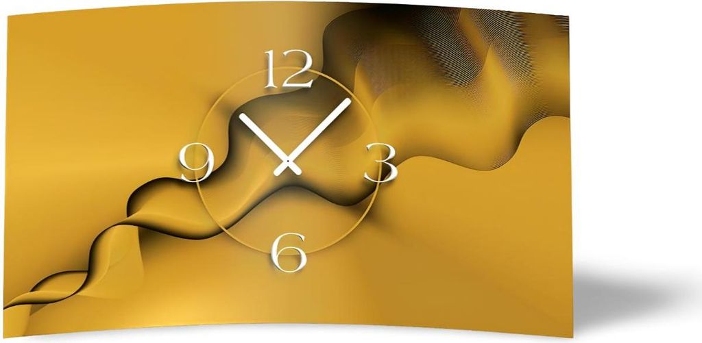 Digital Designer Art abstrakt rauch gold Designer Wanduhr modernes Wanduhren Design leise kein ticken DIXTIME 3DS-0384