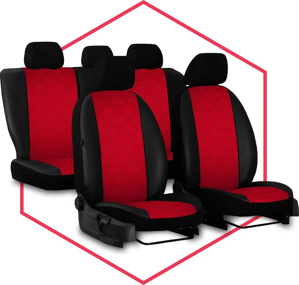 Coprisedili auto Coprisedili universali per Toyota Avensis II Set di sedili auto rossi - 12