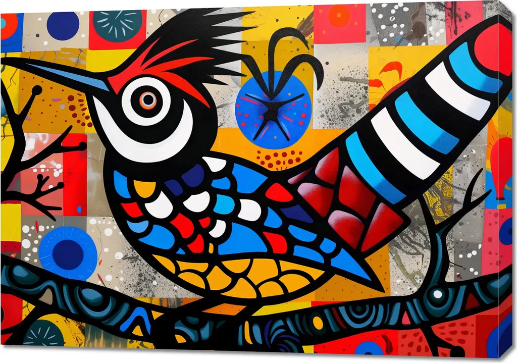 Tableau Oiseau sur le dos 100x70 cm - Déco Murale Poétique