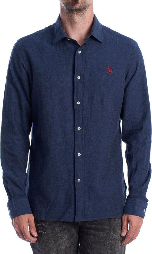 U.S. POLO ASSN. Camicia da uomo a maniche lunghe in cotone Immagine del prodotto 