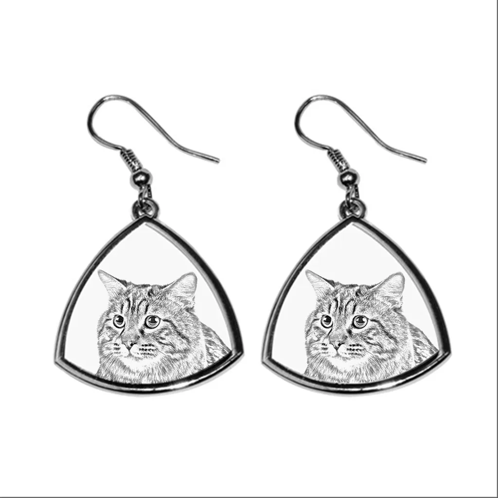 Orecchini Art-Dog Bobtail delle Curili | Gioielli Gatto di Qualità