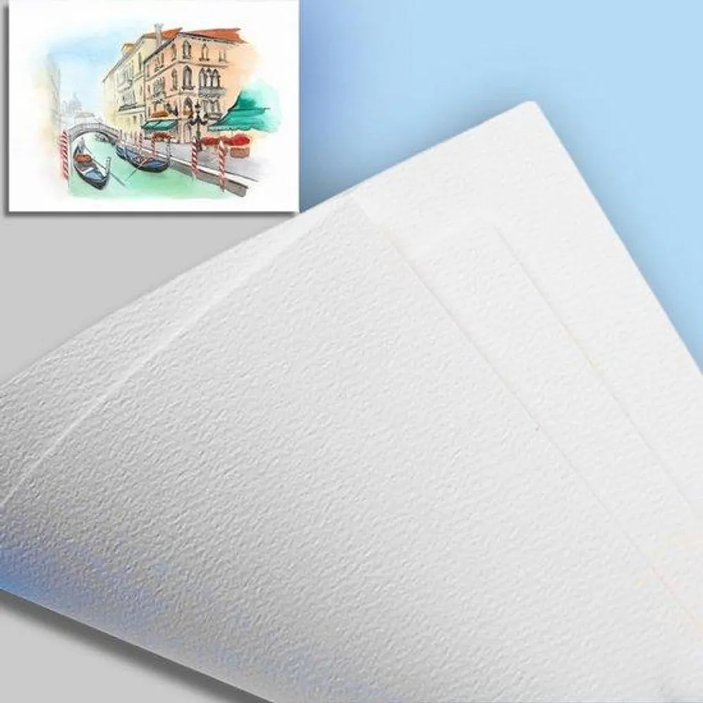 Bloc de papier aquarelle grain fin 19x13 cm coton 300g blanc 20 pages