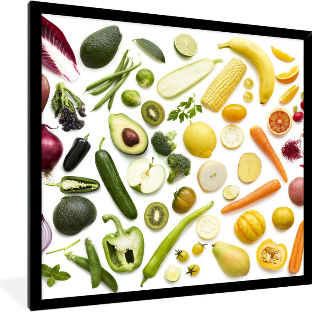MuchoWow® Gerahmtes Poster Gemüse - Obst - Regenbogen 40x40 Produktbild 