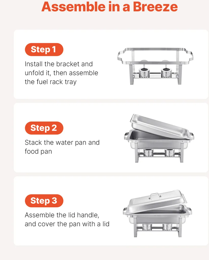 Analisi Set SucceBuy 8 Qt Chafing Dish 2 Pezzi Acciaio Inossidabile - 7