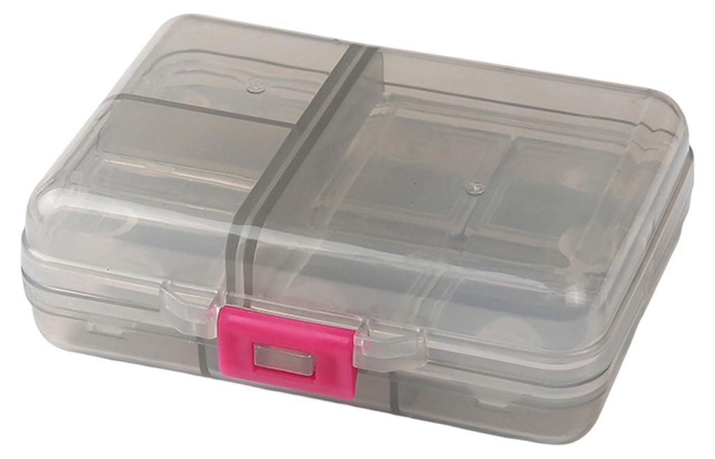 Wiederverwendbare Pillendose, bruchfest, getrennt, feuchtigkeitsbeständig, übersichtlich, transparent, doppelwandig, mit Deckel, ideal für Reisen