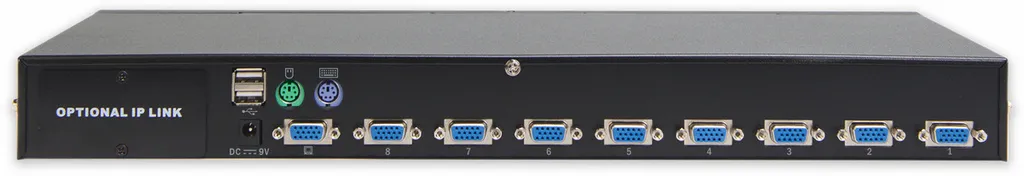 KVM DIGITUS haute résolution USB et PS/2 avec commutation rapide et LED
