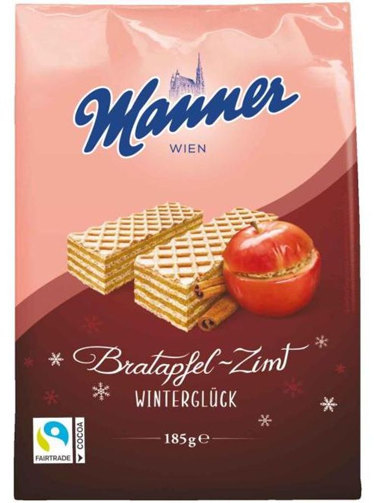 Manner Winterglück Schnitten Bratapfel-Zimt 185g Produktbild 