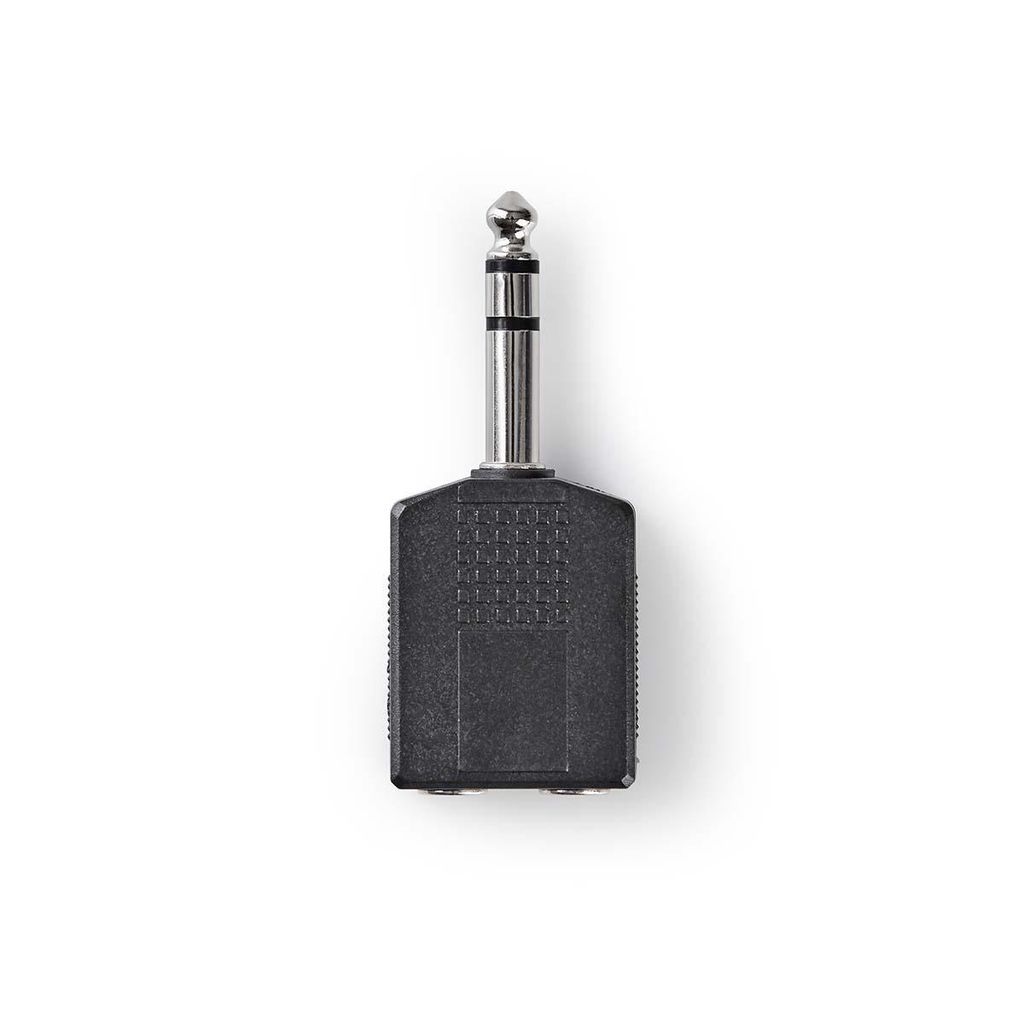 Nedis Stereo-Audio-Adapter - 6.35 mm Stecker - 2x 6.35 mm Buchse - Vernickelt - Gerade - ABS - Schwarz - 10 Stück - Umschlag
