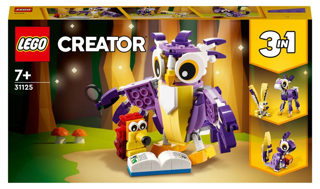 LEGO 31125 Creator 3-in-1 Wald-Fabelwesen: Hase - Eule - Produktbild 