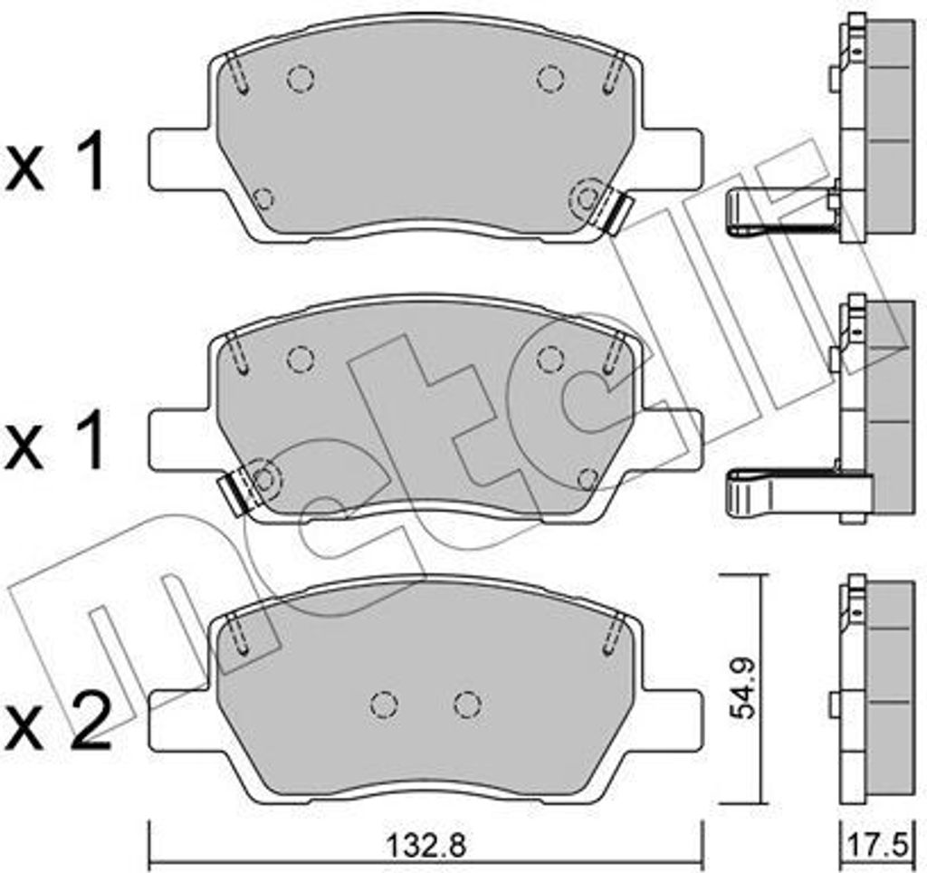 METELLI Bremsbeläge Satz Vorne Bremsklötze für HYUNDAI i10 III (AC3, AI3) 22-1296-0