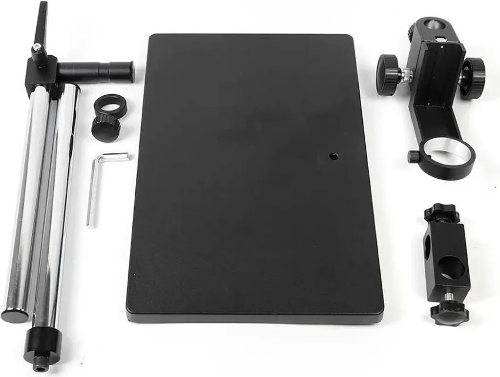 Support de microscope réglable 34 cm - Bras articulé en acier noir robuste - 6