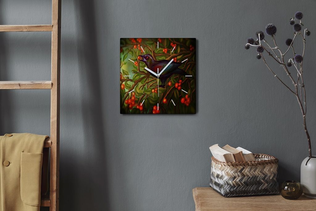 Coloray Hodiny Unikátní 30x30 cm Tiché hodiny Pro obývací pokoj a kuchyň Nástěnné hodiny Plátno Bílé ručičky hodin - Požadavky na zv...